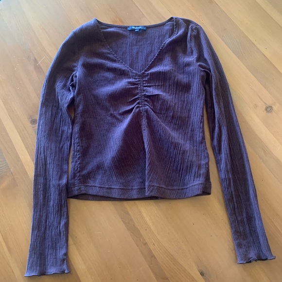 Madewell Tops - Madewell Ruched Ribbed Long Sleeve Top